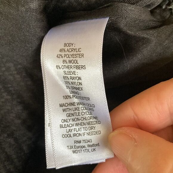 Cynthia Rowley Pull-Over Lined Chevron Tweed Long Sleeve Top Size S - Picture 7 of 7